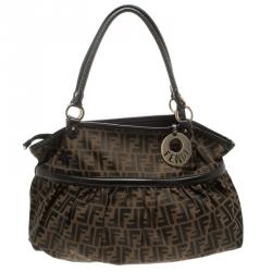 Pre Owned Fendi Tobacco Zucca Canvas Giant Chef Hobo