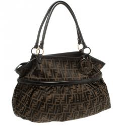 Pre Owned Fendi Tobacco Zucca Canvas Giant Chef Hobo