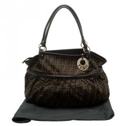 Pre Owned Fendi Tobacco Zucca Canvas Giant Chef Hobo