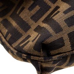 Pre Owned Fendi Tobacco Zucca Canvas Mia Crossbody Bag