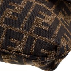 Pre Owned Fendi Tobacco Zucca Canvas Mia Crossbody Bag