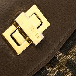 Pre Owned Fendi Brown Zucca Canvas and Leather Long Wallet