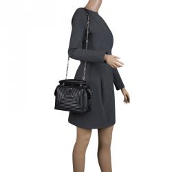 Pre Owned Fendi Black Quilted Leather Dotcom Click Shoulder Bag