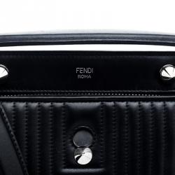 Pre Owned Fendi Black Quilted Leather Dotcom Click Shoulder Bag