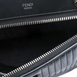 Pre Owned Fendi Black Quilted Leather Dotcom Click Shoulder Bag