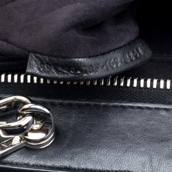 Pre Owned Fendi Black Quilted Leather Dotcom Click Shoulder Bag