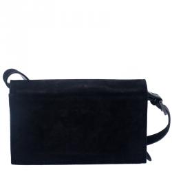 Pre Owned Fendi Black Suede/Leather and Acrylic Box Shoulder Bag