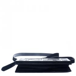 Pre Owned Fendi Black Suede/Leather and Acrylic Box Shoulder Bag