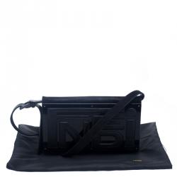 Pre Owned Fendi Black Suede/Leather and Acrylic Box Shoulder Bag
