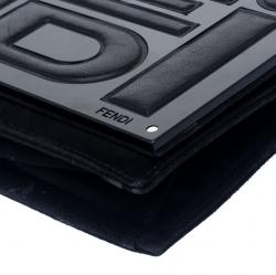 Pre Owned Fendi Black Suede/Leather and Acrylic Box Shoulder Bag