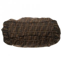 Pre Owned Fendi Tobacco Zucca Canvas Large Mia Shoulder Bag
