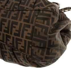 Pre Owned Fendi Tobacco Zucca Canvas Large Mia Shoulder Bag