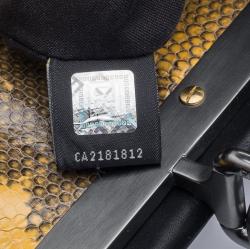 Pre Owned Fendi Black Leather with Python Lining Large Peekaboo Top Handle Bag