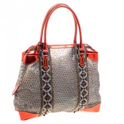 Pre Owned Fendi Multicolor Zucca Canvas and PVC Beaded Tote