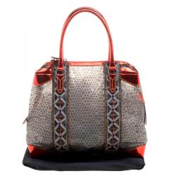 Pre Owned Fendi Multicolor Zucca Canvas and PVC Beaded Tote