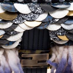 Pre Owned Fendi Multicolor Sequins/Wool and Glitters Embellishment Mama Baguette Shoulder Bag