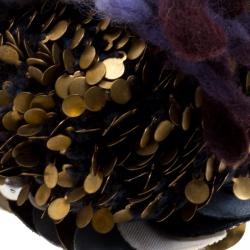 Pre Owned Fendi Multicolor Sequins/Wool and Glitters Embellishment Mama Baguette Shoulder Bag