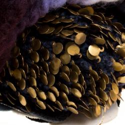 Pre Owned Fendi Multicolor Sequins/Wool and Glitters Embellishment Mama Baguette Shoulder Bag