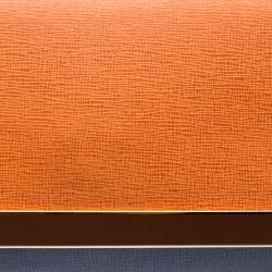 Pre Owned Fendi Orange/Grey Leather Rush Wrislet Clutch