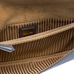 Pre Owned Fendi Orange/Grey Leather Rush Wrislet Clutch