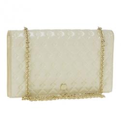 مملوكة مسبقًا Fendi Beige Patent Leather Fendilicious WOC Shoulder Bag