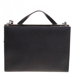 Pre Owned Fendi Grey Textured Leather Small Demi Jour Shoulder Bag