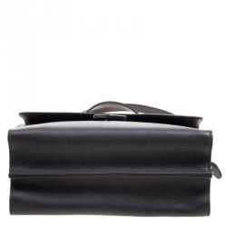 Pre Owned Fendi Grey Textured Leather Small Demi Jour Shoulder Bag