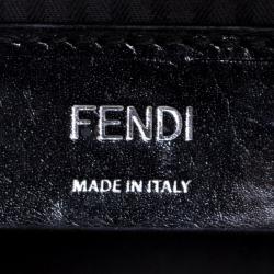 Pre Owned Fendi Grey Textured Leather Small Demi Jour Shoulder Bag