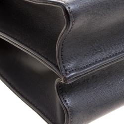 Pre Owned Fendi Grey Textured Leather Small Demi Jour Shoulder Bag