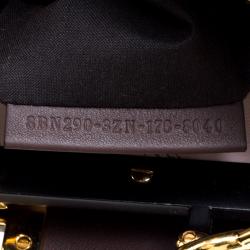 Pre Owned Fendi Dark Brown Leather Medium Peekaboo Top Handle Bag