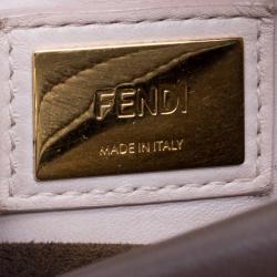 Pre Owned Fendi Dark Brown Leather Medium Peekaboo Top Handle Bag