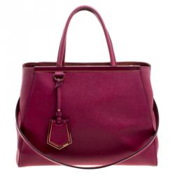Pre Owned Fendi Purple Saffiano Leather 2Jours Tote