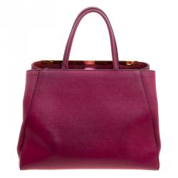 Pre Owned Fendi Purple Saffiano Leather 2Jours Tote