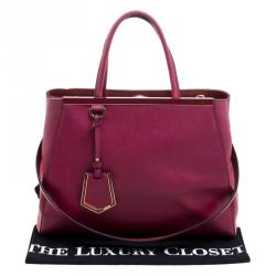 Pre Owned Fendi Purple Saffiano Leather 2Jours Tote
