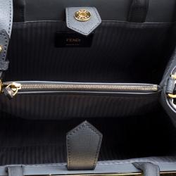 Pre Owned Fendi Grey Saffiano Leather Small 2Jours Tote