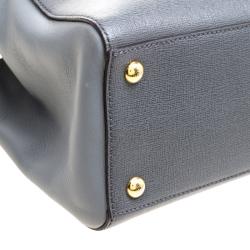 Pre Owned Fendi Grey Saffiano Leather Small 2Jours Tote