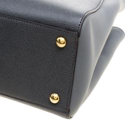 Pre Owned Fendi Grey Saffiano Leather Small 2Jours Tote