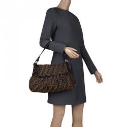 Pre Owned Fendi Tobacco Zucca Canvas Chef Shoulder Bag