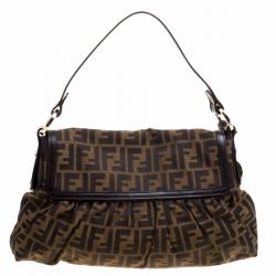 Pre Owned Fendi Tobacco Zucca Canvas Chef Shoulder Bag