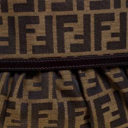 Pre Owned Fendi Tobacco Zucca Canvas Chef Shoulder Bag