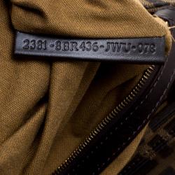 Pre Owned Fendi Tobacco Zucca Canvas Chef Shoulder Bag