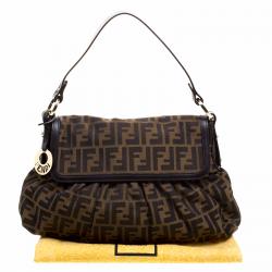 Pre Owned Fendi Tobacco Zucca Canvas Chef Shoulder Bag