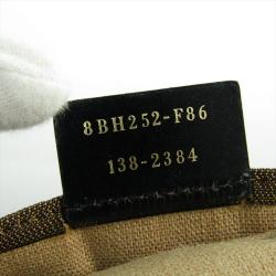 Pre Owned Fendi Red/Tobacco Pequin Stripe Canvas Tote