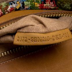 Pre Owned Fendi Blue/Beige Fabric Large Cross Stitch Peekaboo Bag