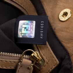 Pre Owned Fendi Brown Zucca Canvas Eyelet Embellished Chef De Jour Bag