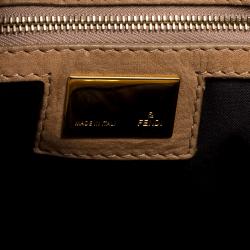 Pre Owned Fendi Brown Zucca Canvas Eyelet Embellished Chef De Jour Bag