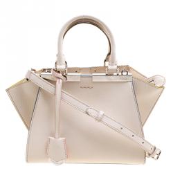 Pre Owned Fendi White Leather Mini 3Jours Tote