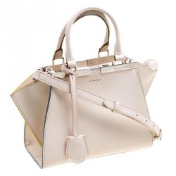 Pre Owned Fendi White Leather Mini 3Jours Tote