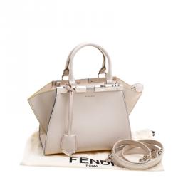Pre Owned Fendi White Leather Mini 3Jours Tote