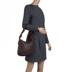 Pre Owned Fendi Brown Selleria Leather Oyster Hobo